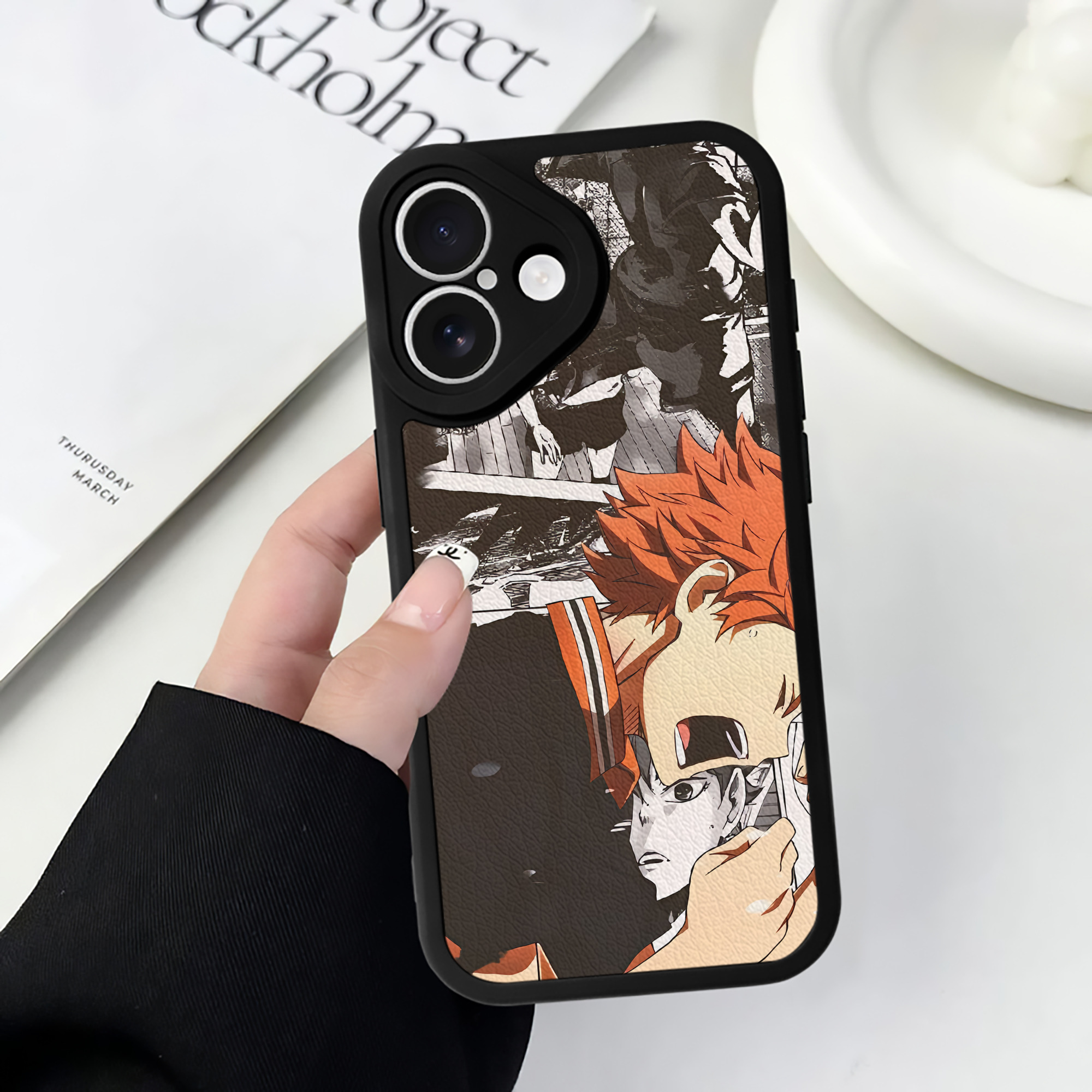 （画像用） ハイキュー!! Haikyu!! 【iPhone 16シリーズ対応】シリコンスマホケース（レザー調） 材質：シリコン